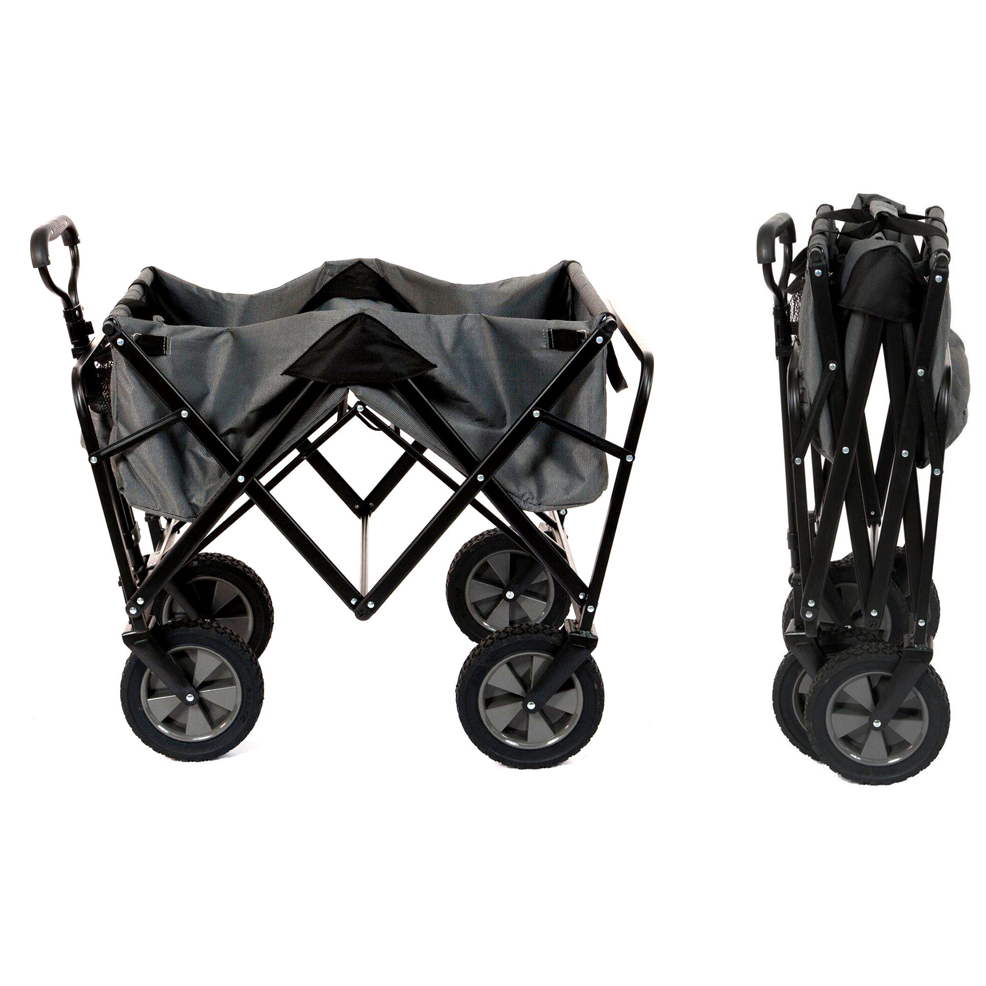 Mac Sports Collapsible Folding Outdoor Utility Garden Camping Wagon Cart, Gray - VMInnovations