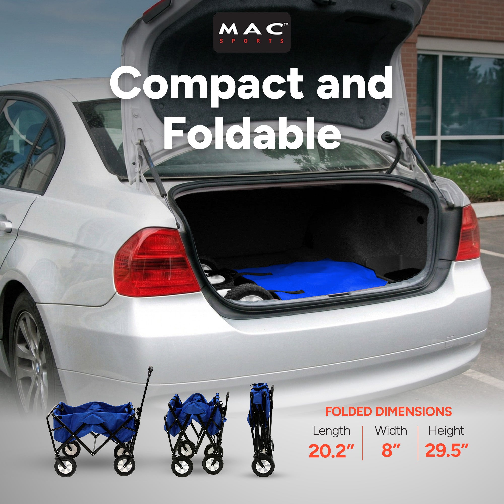 Mac Sports Folding Steel Frame Outdoor Garden Utility Wagon Cart (Open Box) - VMInnovations