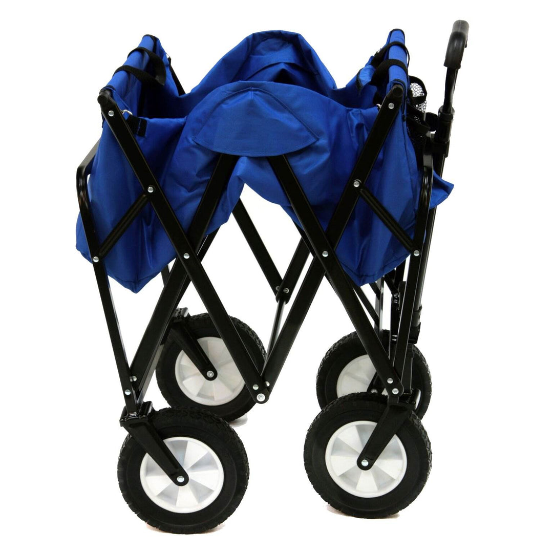 Mac Sports Collapsible Folding Outdoor Utility Garden Camping Wagon Cart, Blue - VMInnovations