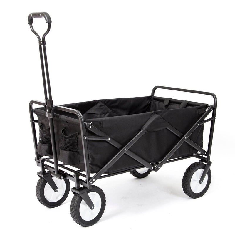 Mac Sports Collapsible Folding Outdoor Utility Garden Camping Wagon Cart, Black