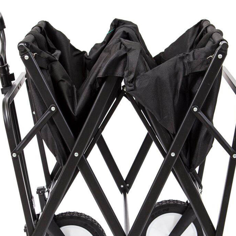 Mac Sports Collapsible Folding Outdoor Utility Garden Camping Wagon Cart, Black