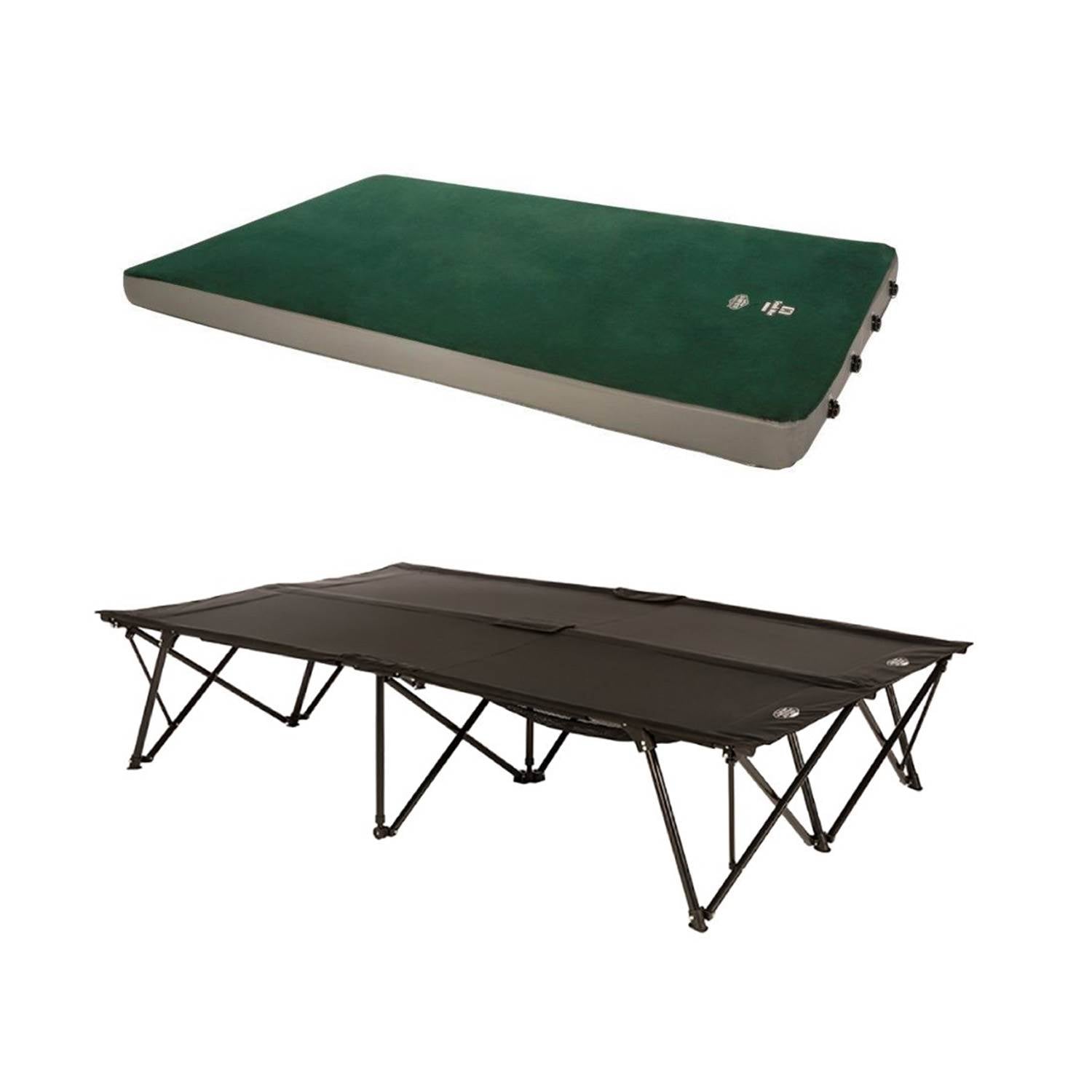 Kamp-Rite Full Double Self-Inflating Foam Air Mattress + Double Kwik Camp Cot - VMInnovations