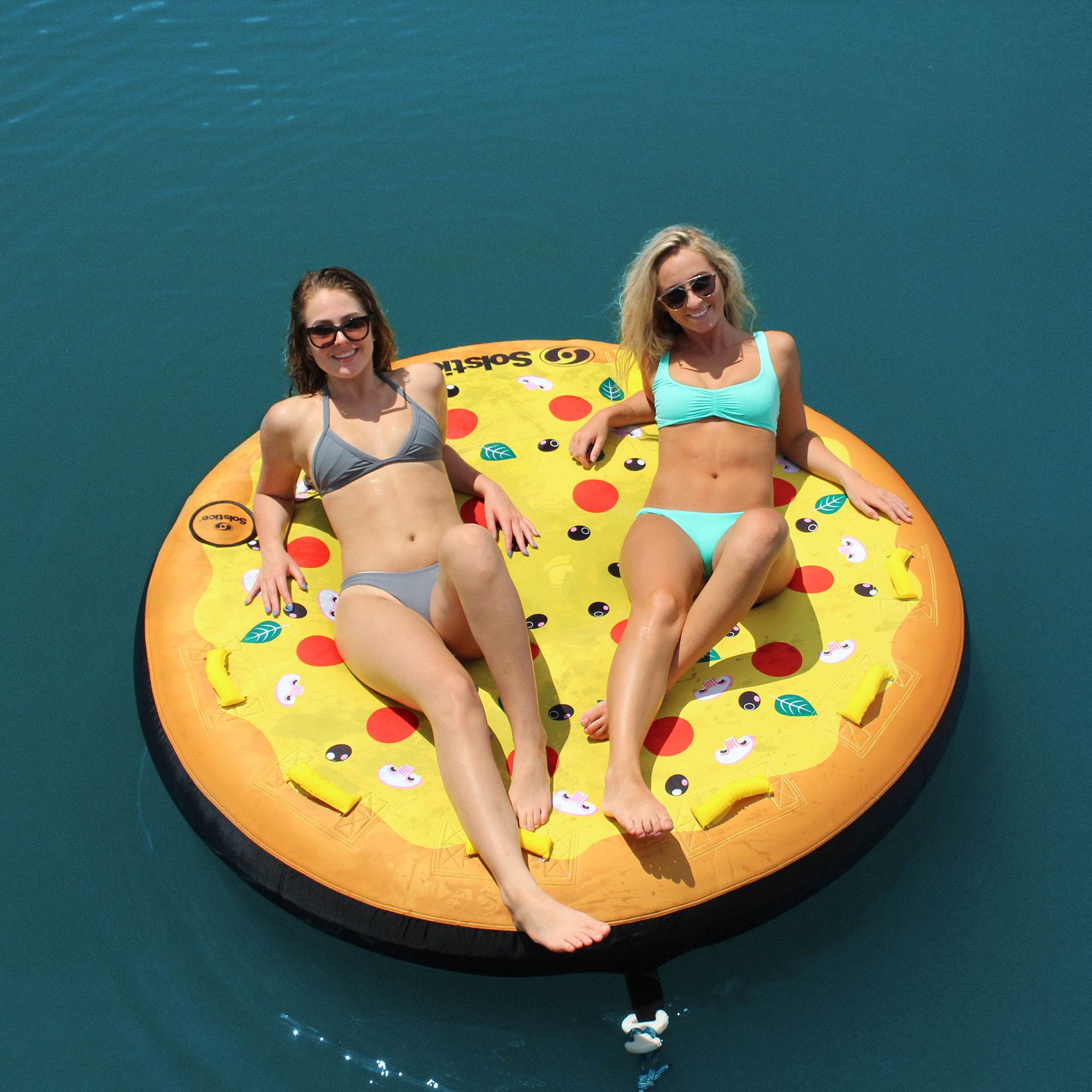 Swimline Solstice 3 Rider Pizza Pie Inflatable Water Sports Towable Tube Float - VMInnovations