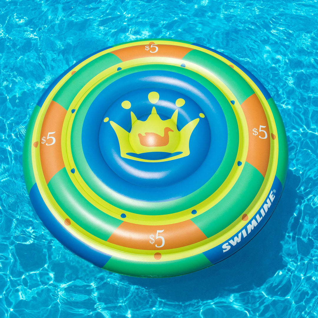 Swimline 60" Round Inflatable Highroller Chip Swimming Pool Floating Water Raft - VMInnovations
