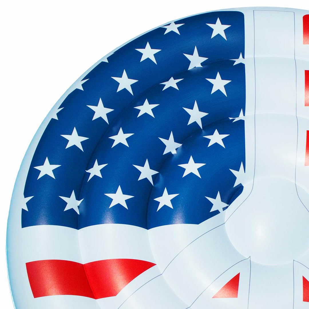 Swimline 60" Inflatable American Flag Peace Swimming Pool Floating Water Raft - VMInnovations