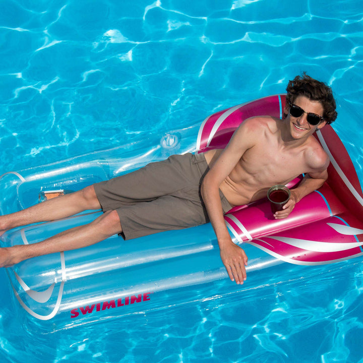 Swimline Inflatable Glass of Red Wine Raft Float Mat for Swimming Pool or Beach - VMInnovations