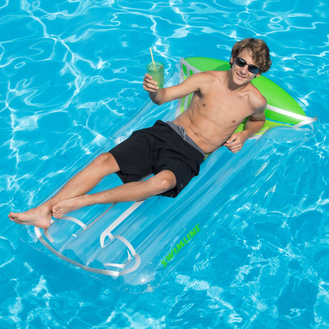 Swimline Inflatable Green Appletini Raft Float Mat for Swimming Pool or Beach - VMInnovations