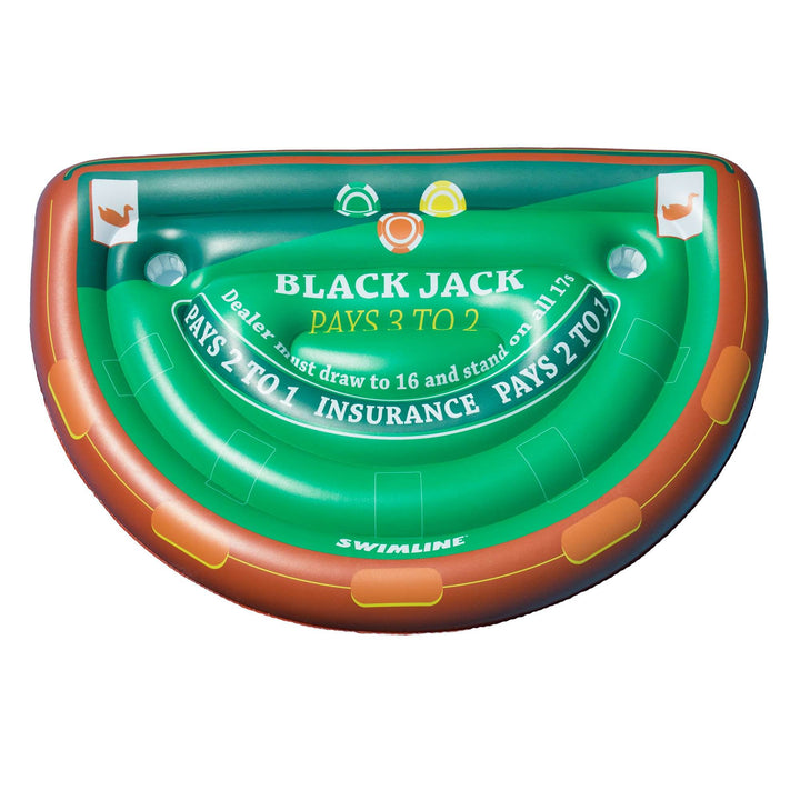 Swimline 90665 Giant Inflatable Swimming Pool Toy Blackjack Card Table Float - VMInnovations