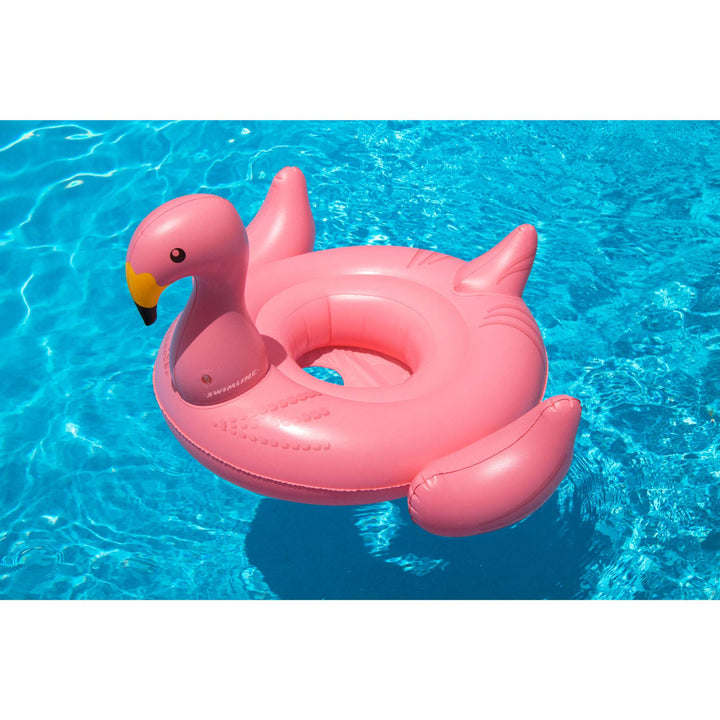 Swimline 98402 Flamingo Inflatable Baby Seat Ride-On Float For Swimming Pools - VMInnovations