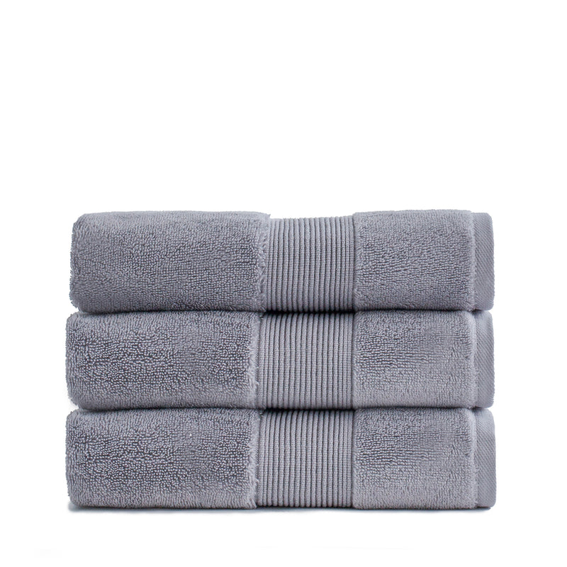 Miracle Cotton and Silver Ion Plush Bathroom Hand Towel, Stone