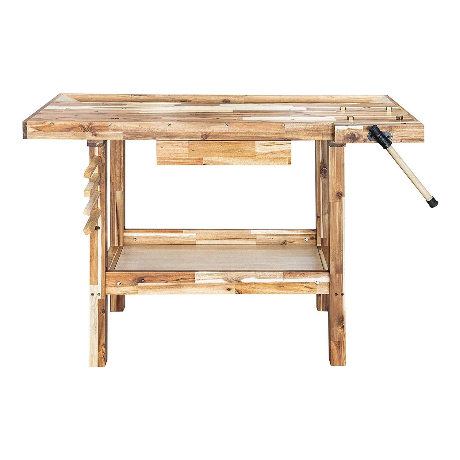 Olympia Tools 48 Inch Acacia Hardwood Carpentry Workbench w/ Storage (Open Box) - VMInnovations