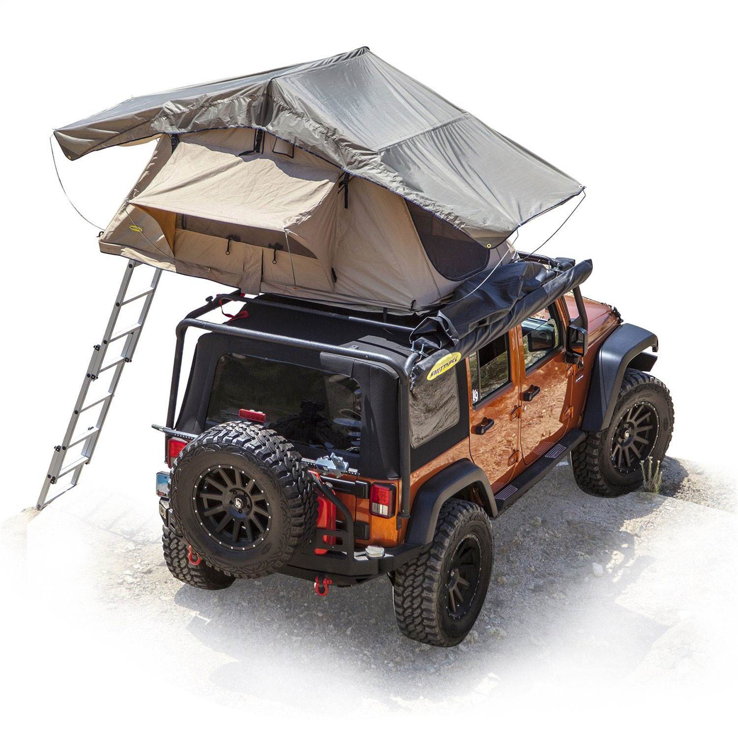 Smittybilt Overlander Roof Top Camping Folded Tent, Coyote Tan (Open Box)