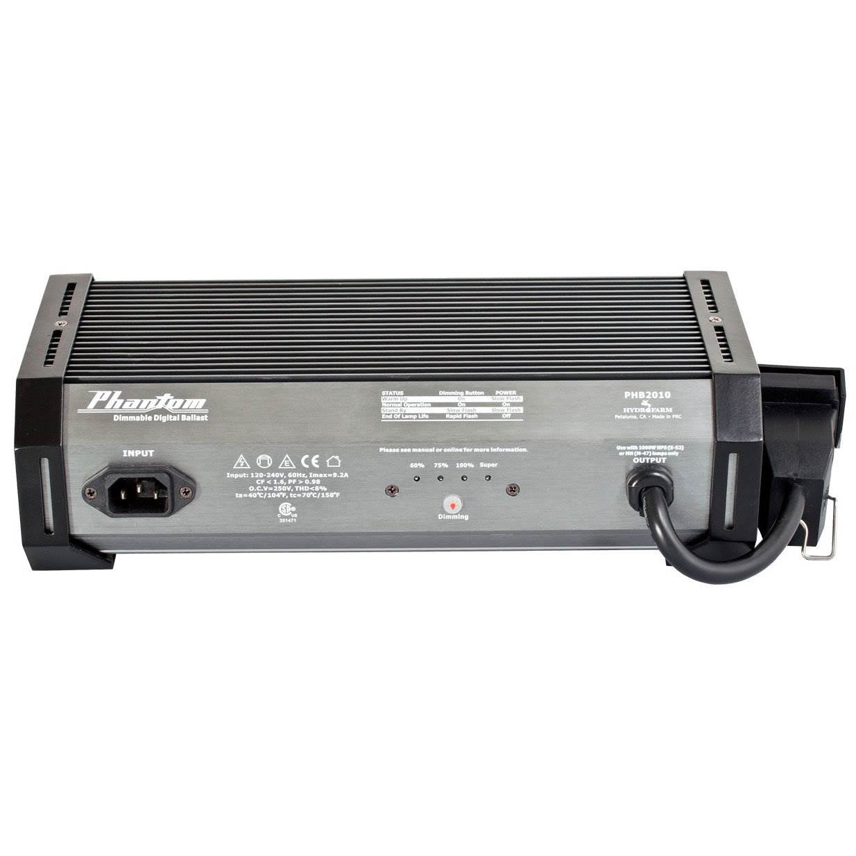 Phantom II 1000W Dimmable Digital Hydroponics Ballast for Grow Lights (Open Box) - VMInnovations