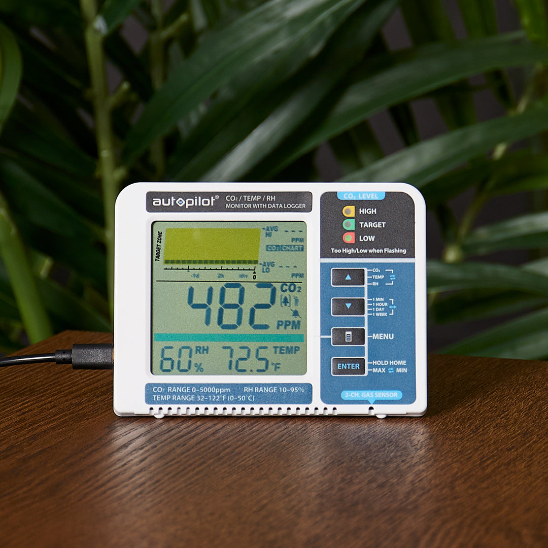 Autopilot APCEM2 Hydroponic Gardening CO2 RH Temperature Monitor and Data Logger - VMInnovations