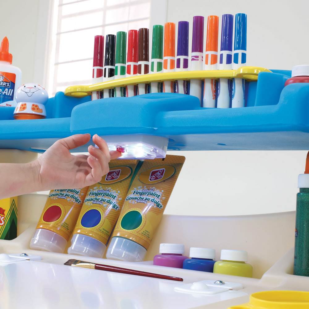 Step2 Kids Activity Play Deluxe Art Studio Master Deck Table Set with Chair