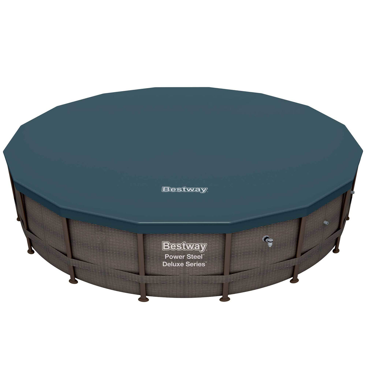 Bestway 15125 16ft x 48in Power Steel Round Frame Above Ground Pool Set & Pump