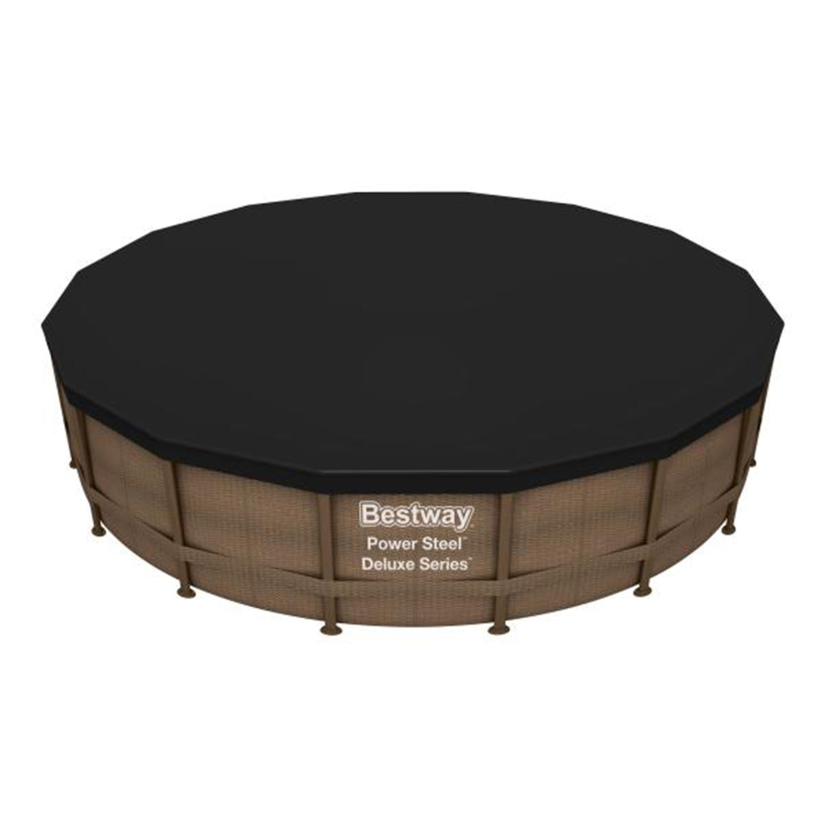 Bestway 15125 16ft x 48in Power Steel Round Frame Above Ground Pool Set & Pump