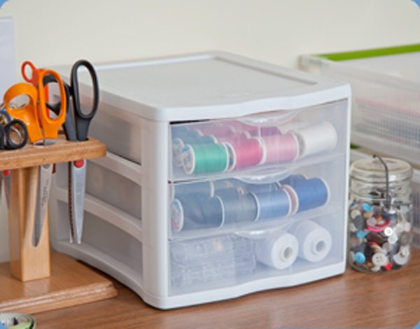 Sterilite ClearView Compact Portable 3 Storage Drawer Organizer Cabinet (5 Pack)