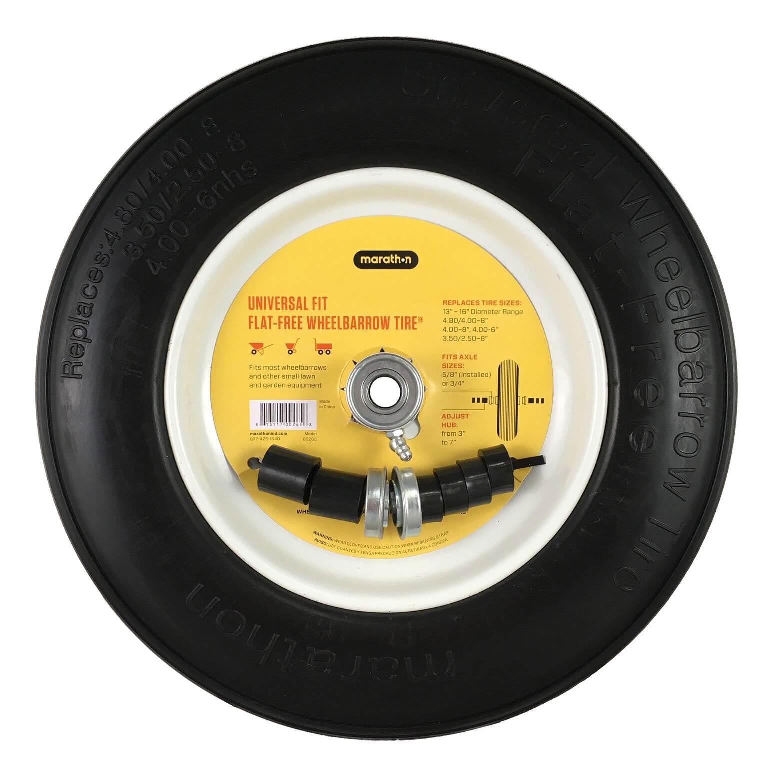 Marathon Tire 10.3" Universal Fit Flat Free Tire and Wheel Assembly (Open Box) - VMInnovations