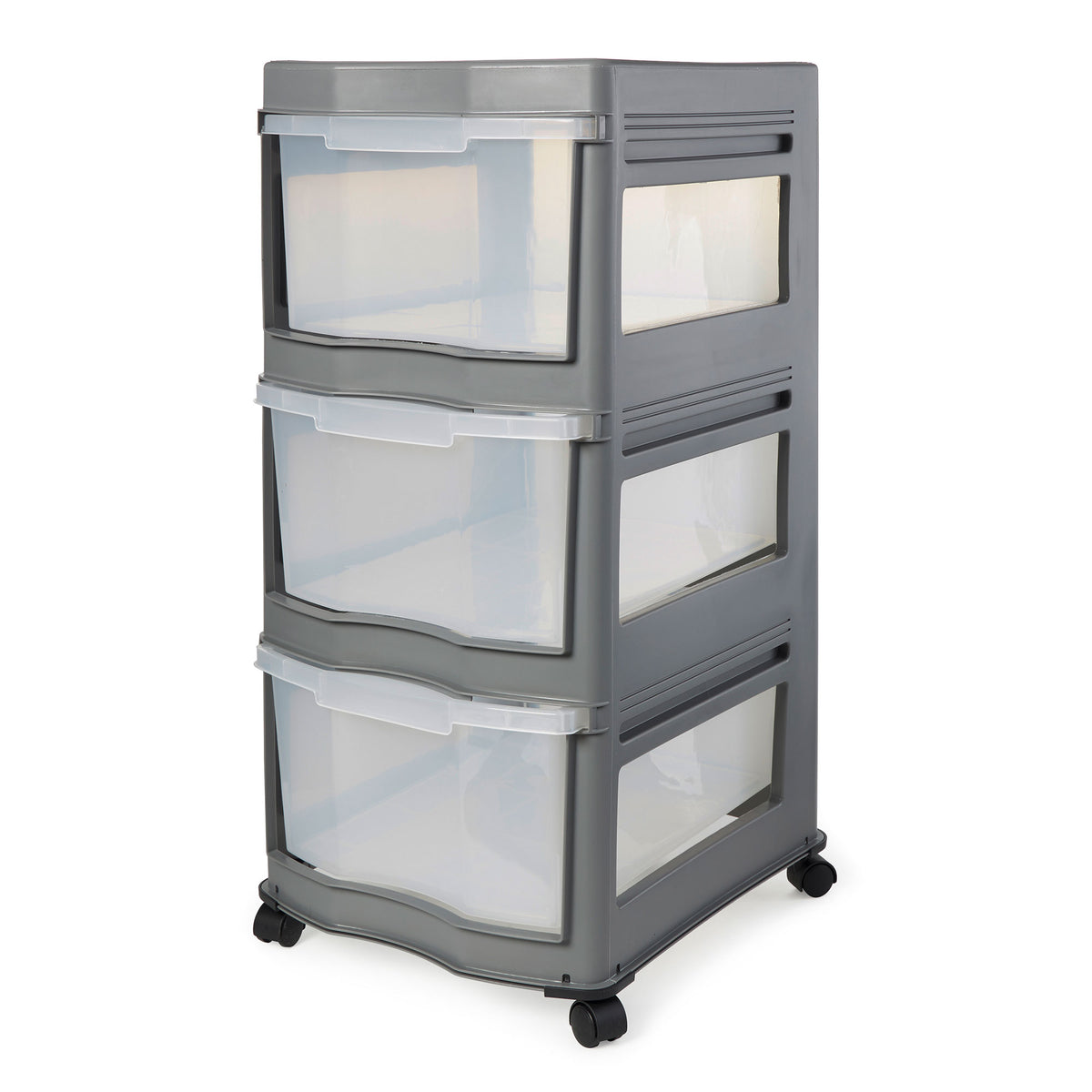 Life Story Classic 3 Shelf Standing Plastic Organizer and Drawers, Gray (Used)