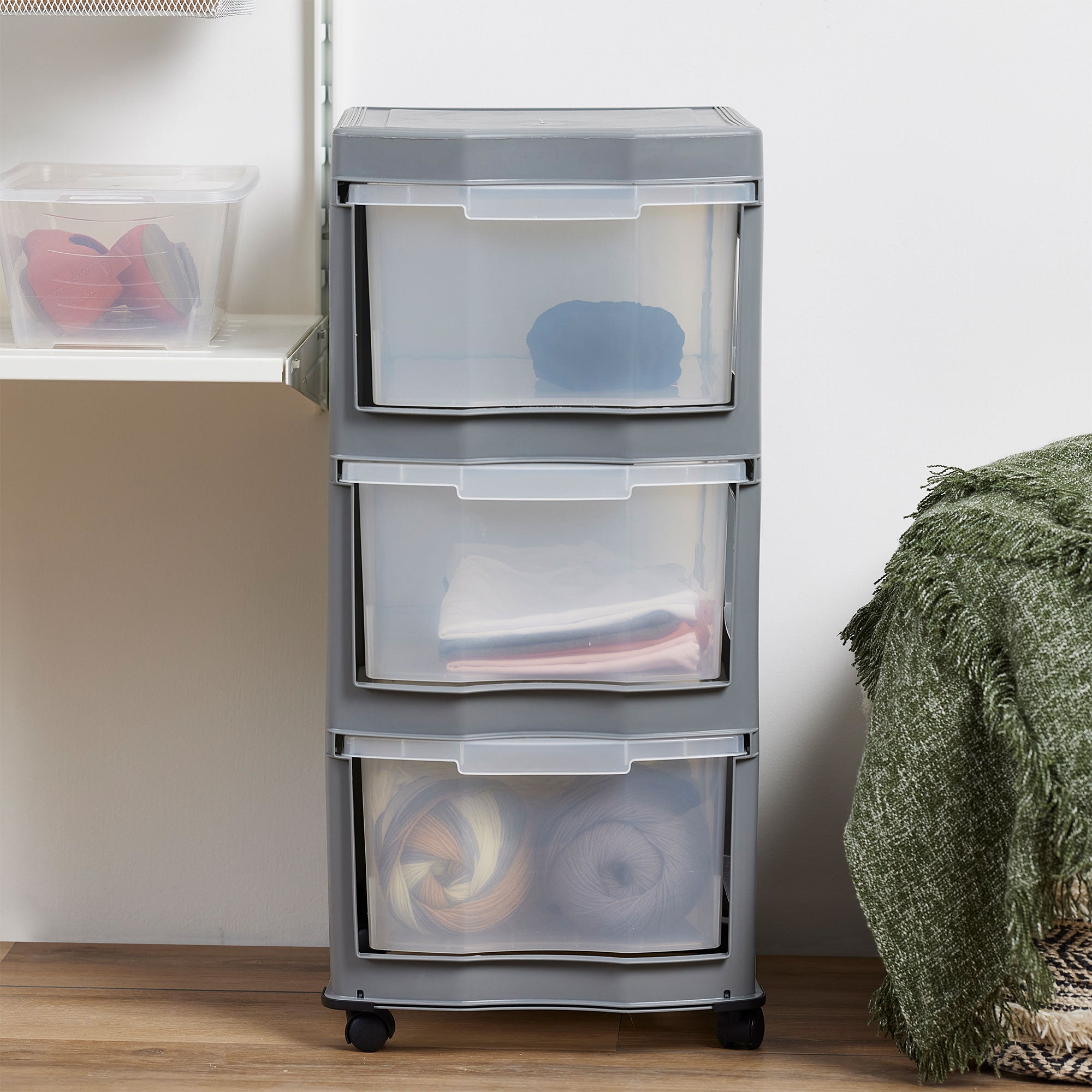 Life Story Classic 3 Shelf Storage Organizer Plastic Drawers, Gray (Open Box) - VMInnovations