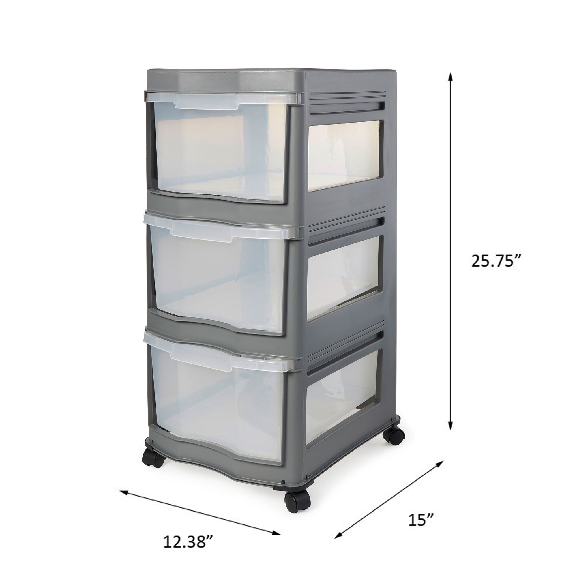 Life Story Classic 3 Shelf Storage Organizer Plastic Drawers, Gray (Open Box) - VMInnovations