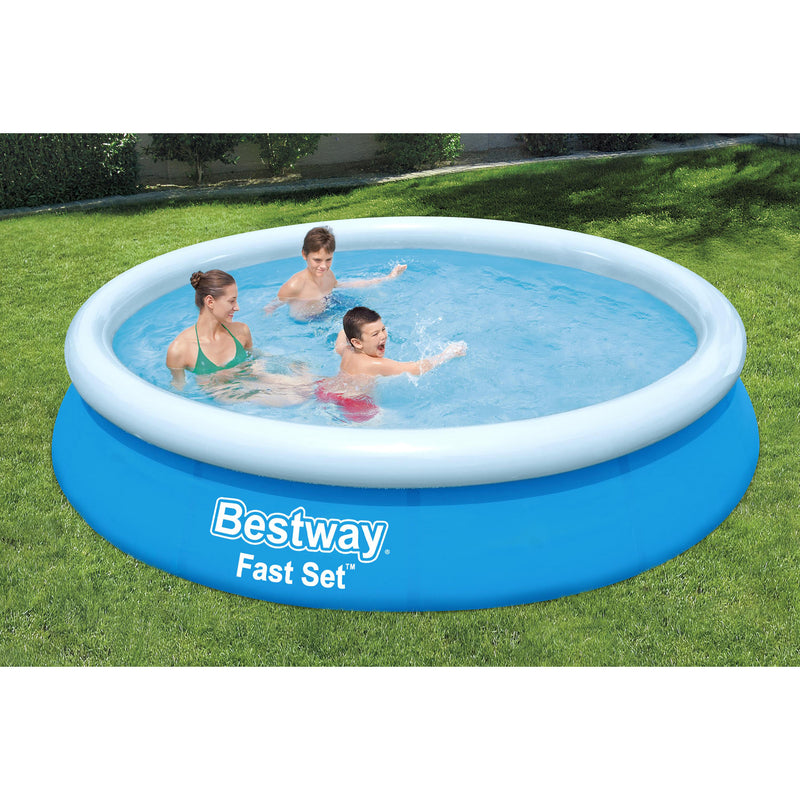 Bestway Fast Set Up 12ft x 30in Inflatable Above Ground Pool with Pump & Filter - VMInnovations