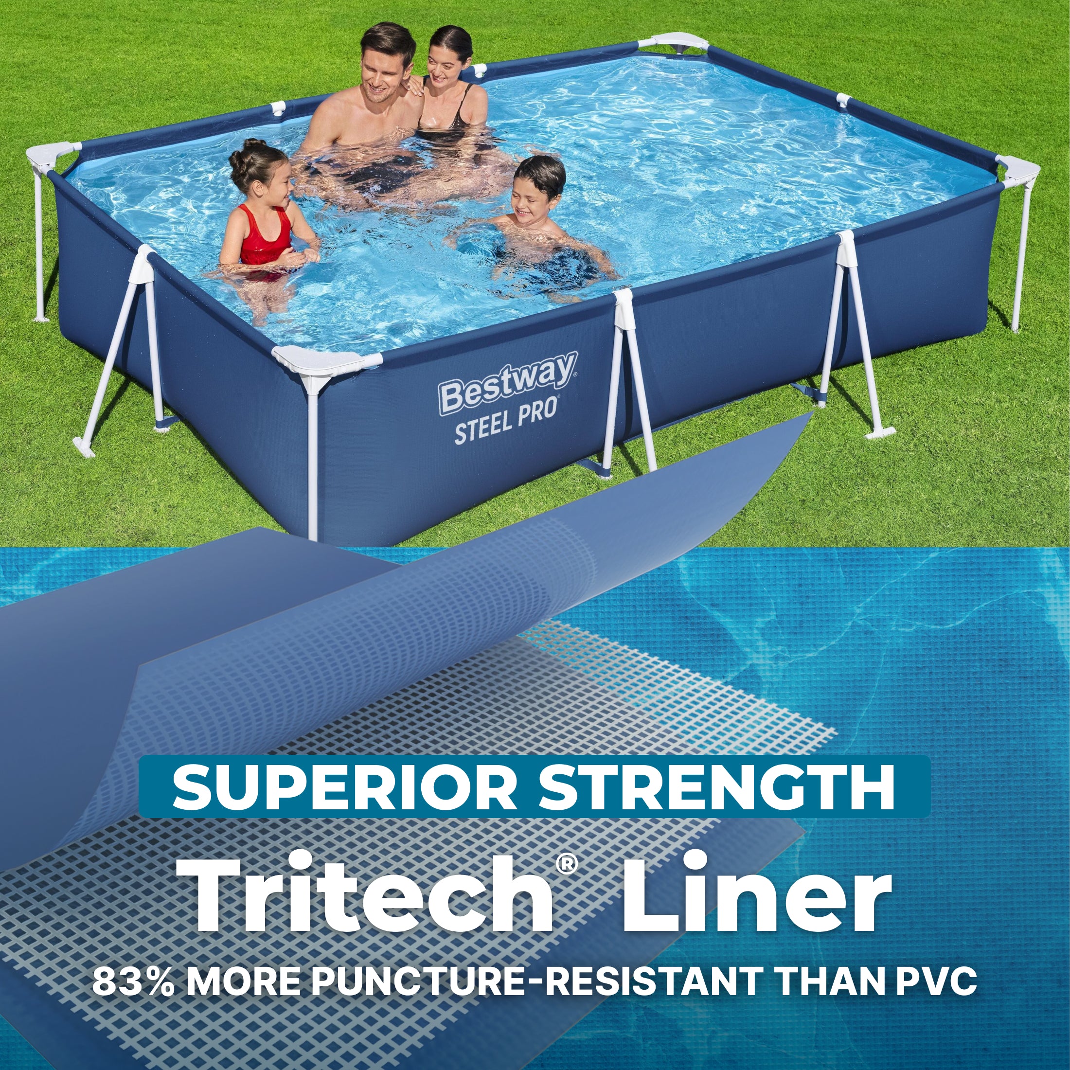 Bestway Steel Pro 9.8' x 6.6' x 26" Metal Frame Above Ground Pool w/ Filter Pump