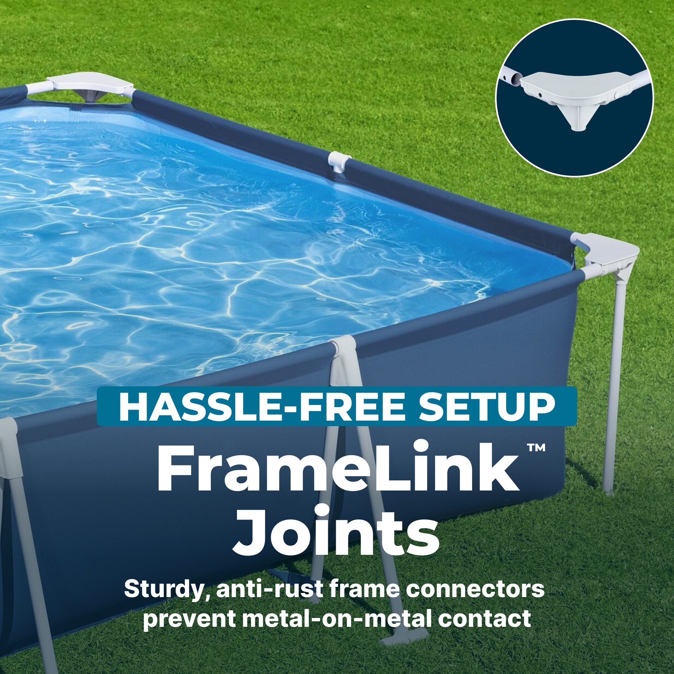 Bestway Steel Pro 9.8'x6.6'x26" Rectangular Above Ground Swimming Pool(Open Box)