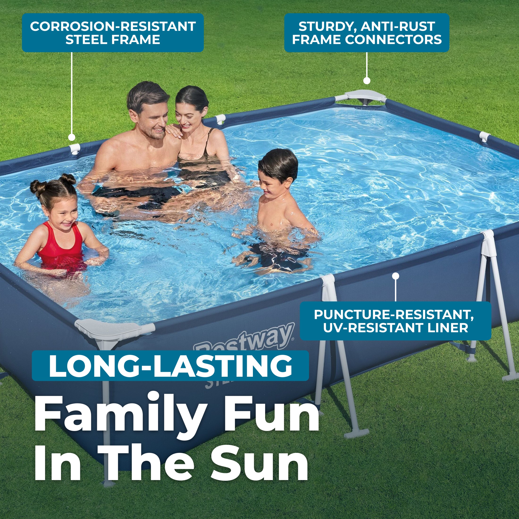 Bestway Steel Pro 9.8ft x 5.6ft x 26in Above Ground Pool Set w/ Pump (For Parts) - VMInnovations