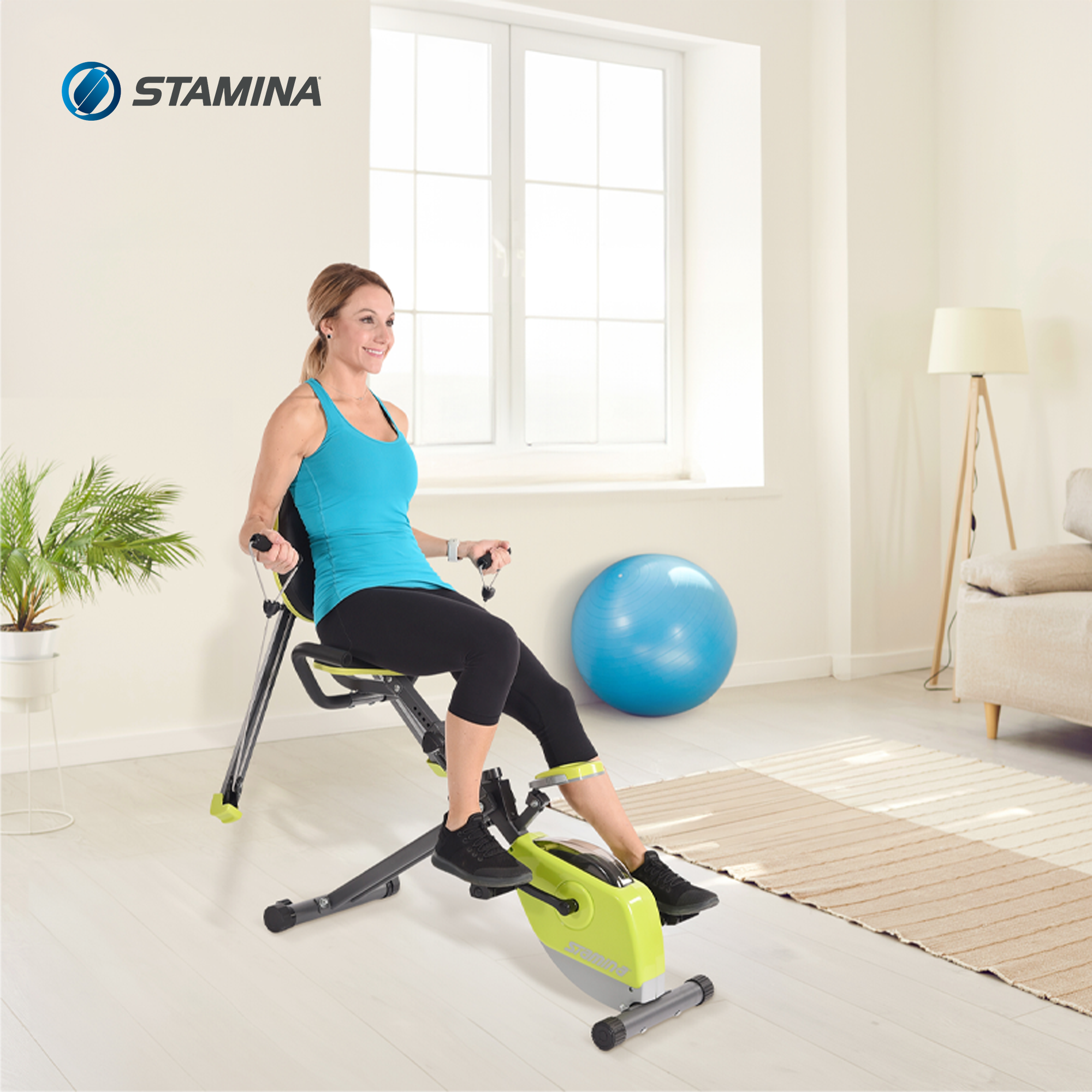 Stamina Wonder Stationary Portable Magnetic Resistance Training Exercise Bike - VMInnovations
