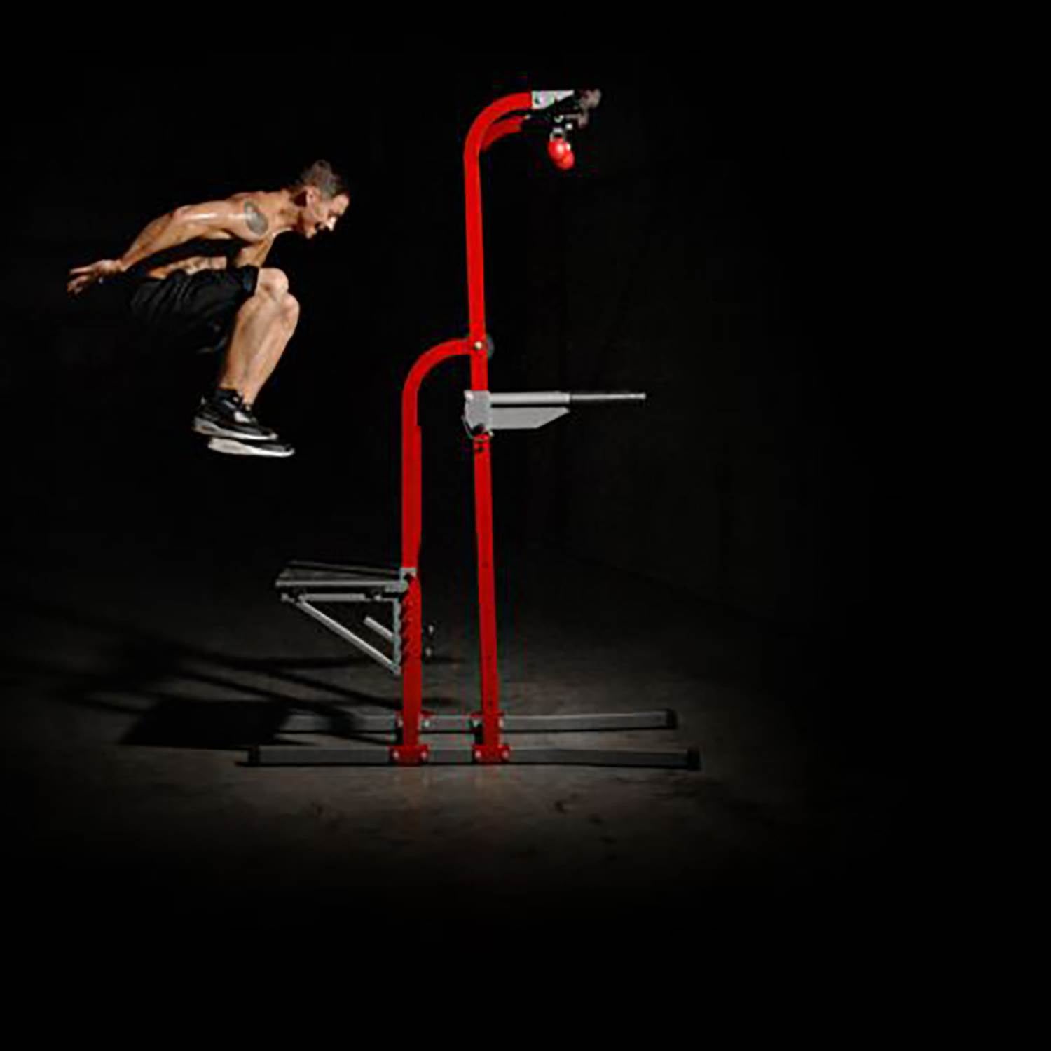 Stamina X Fortress Power Tower Home Gym Pull Up Fitness Workout Station, Red - VMInnovations