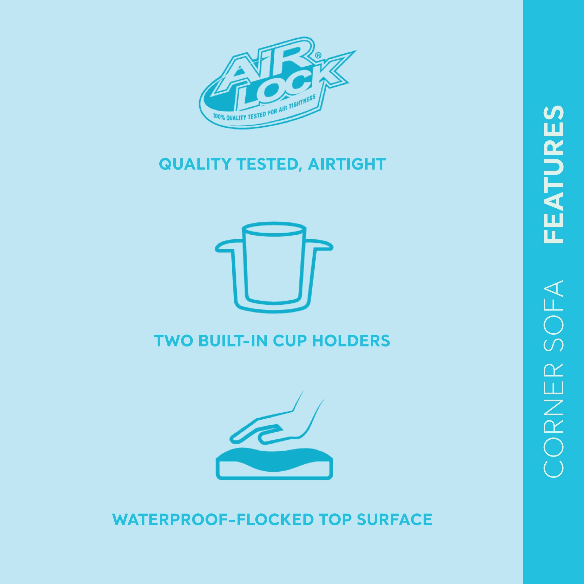 Intex Inflatable Corner Couch Sectional Sofa w/ Cupholders (Open Box) (4 Pack) - VMInnovations