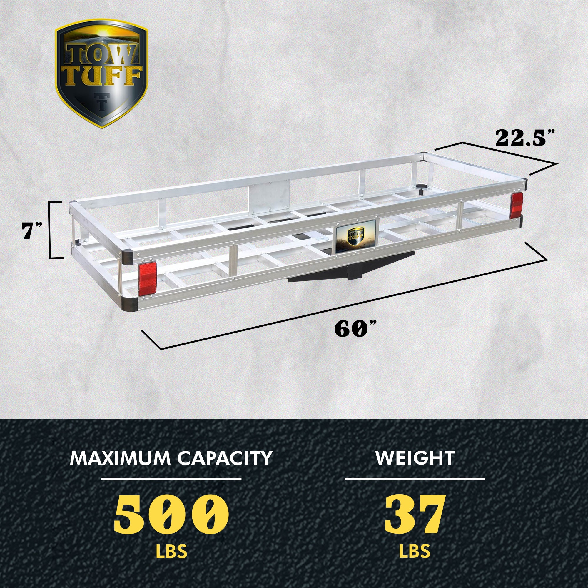 Tow Tuff TTF-2260A 60" 500 lb Aluminum Camping Gear or Cargo Carrier (Open Box)