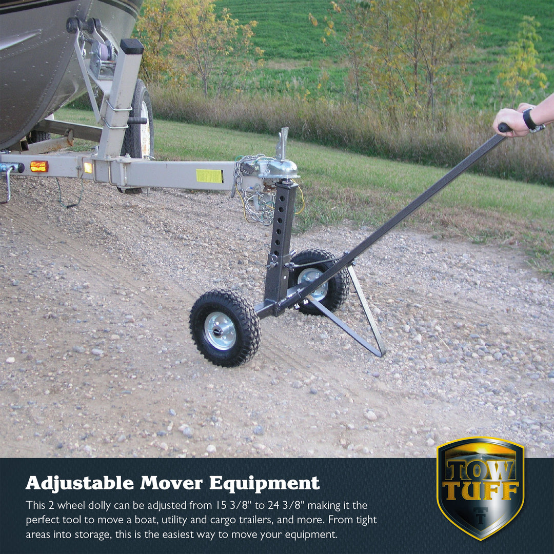 Tow Tuff TMD-600AFF Adjustable Solid Steel 600 Pound Capacity Trailer Dolly - VMInnovations
