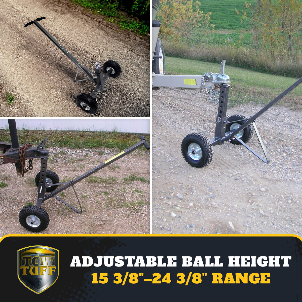 Tow Tuff TMD-600AFF Adjustable Solid Steel 600 Pound Capacity Trailer Dolly