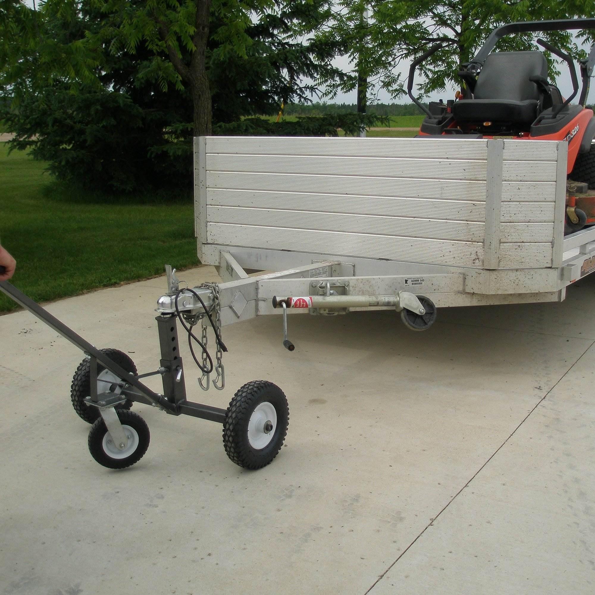 Tow Tuff Adjustable Solid Steel 800 lb Capacity Trailer Dolly w/ Caster (2 Pack) - VMInnovations