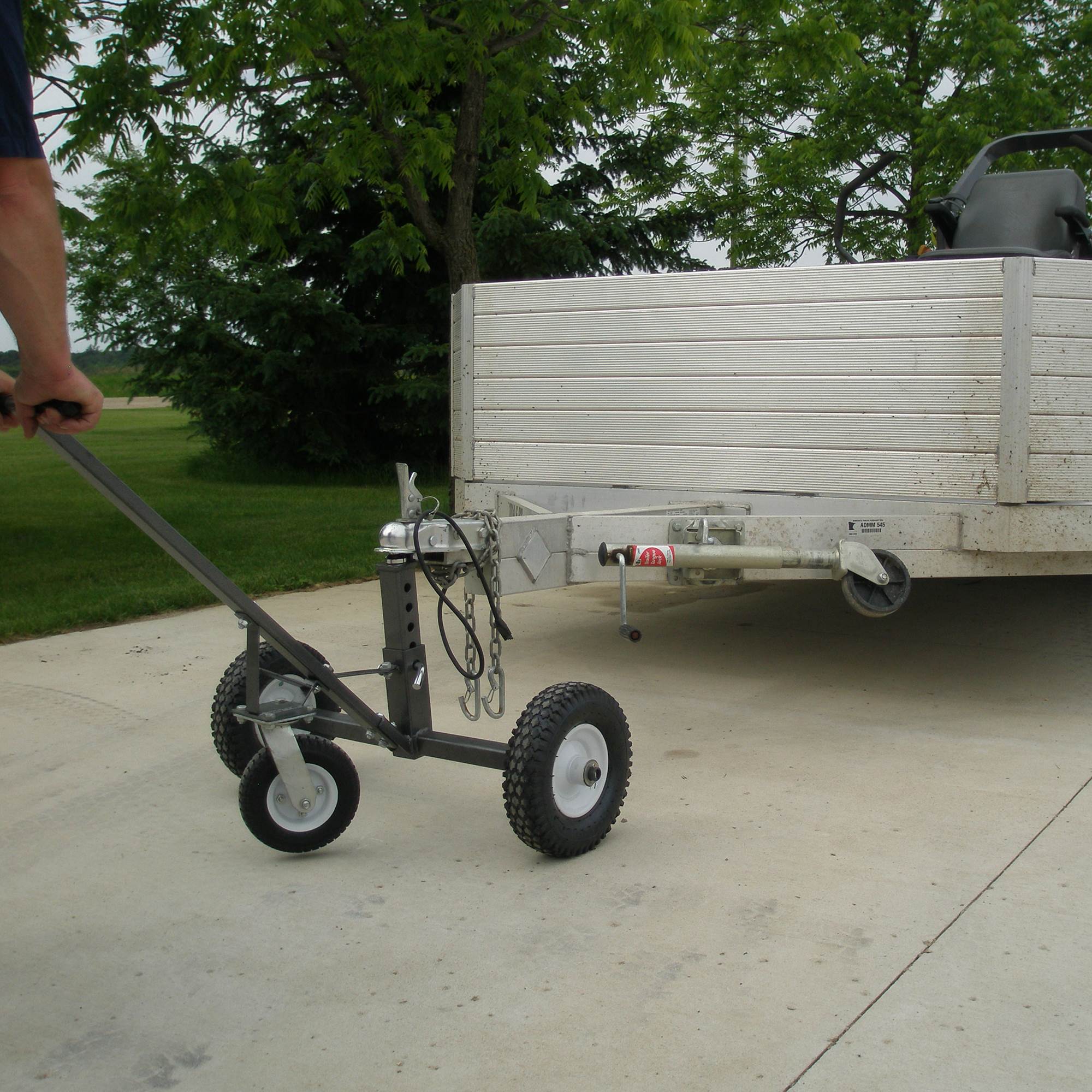 Tow Tuff Adjustable Solid Steel 800 lb Capacity Trailer Dolly w/ Caster (2 Pack) - VMInnovations