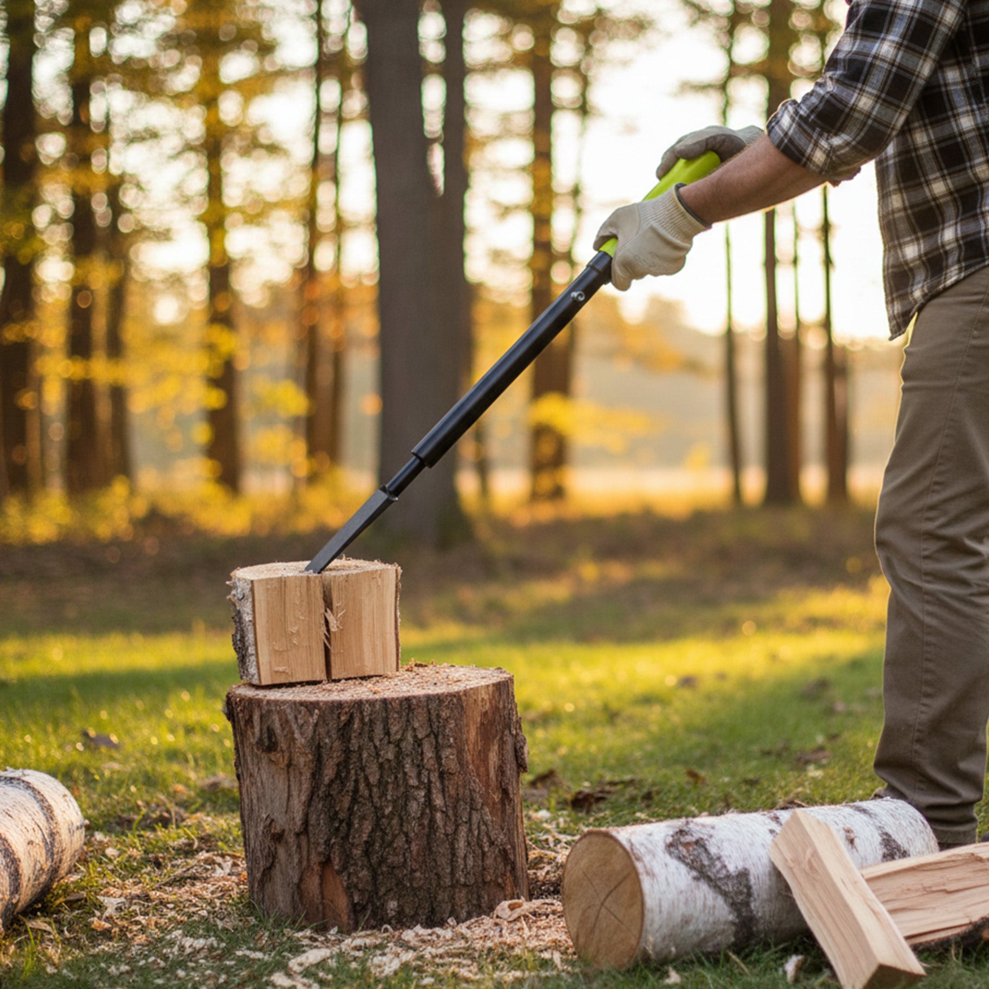 Timber Tuff Manual Slide Wedge Hammer Wood Log Steel Splitter Tool (Open Box) - VMInnovations