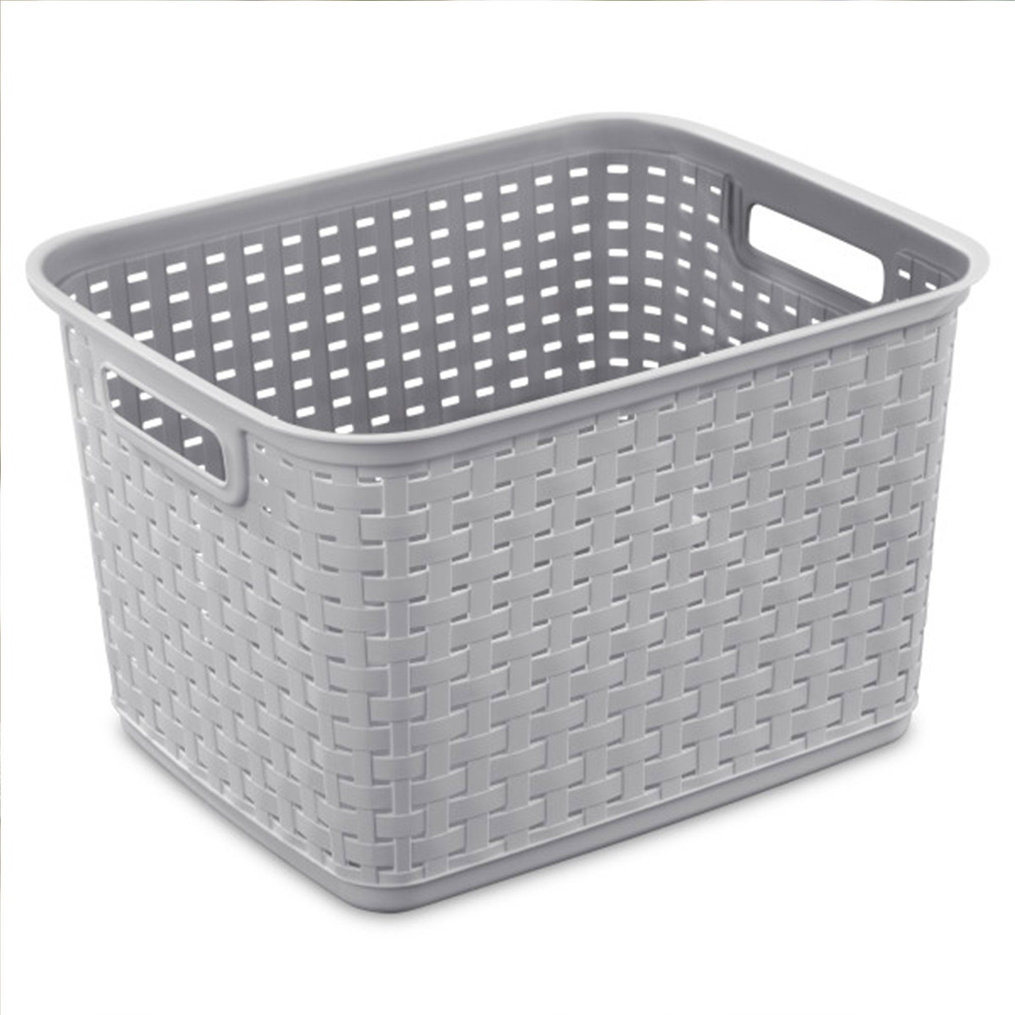 Sterilite 12736 Tall Weave Plastic Laundry Hamper Storage Basket, Gray (12 Pack) - VMInnovations