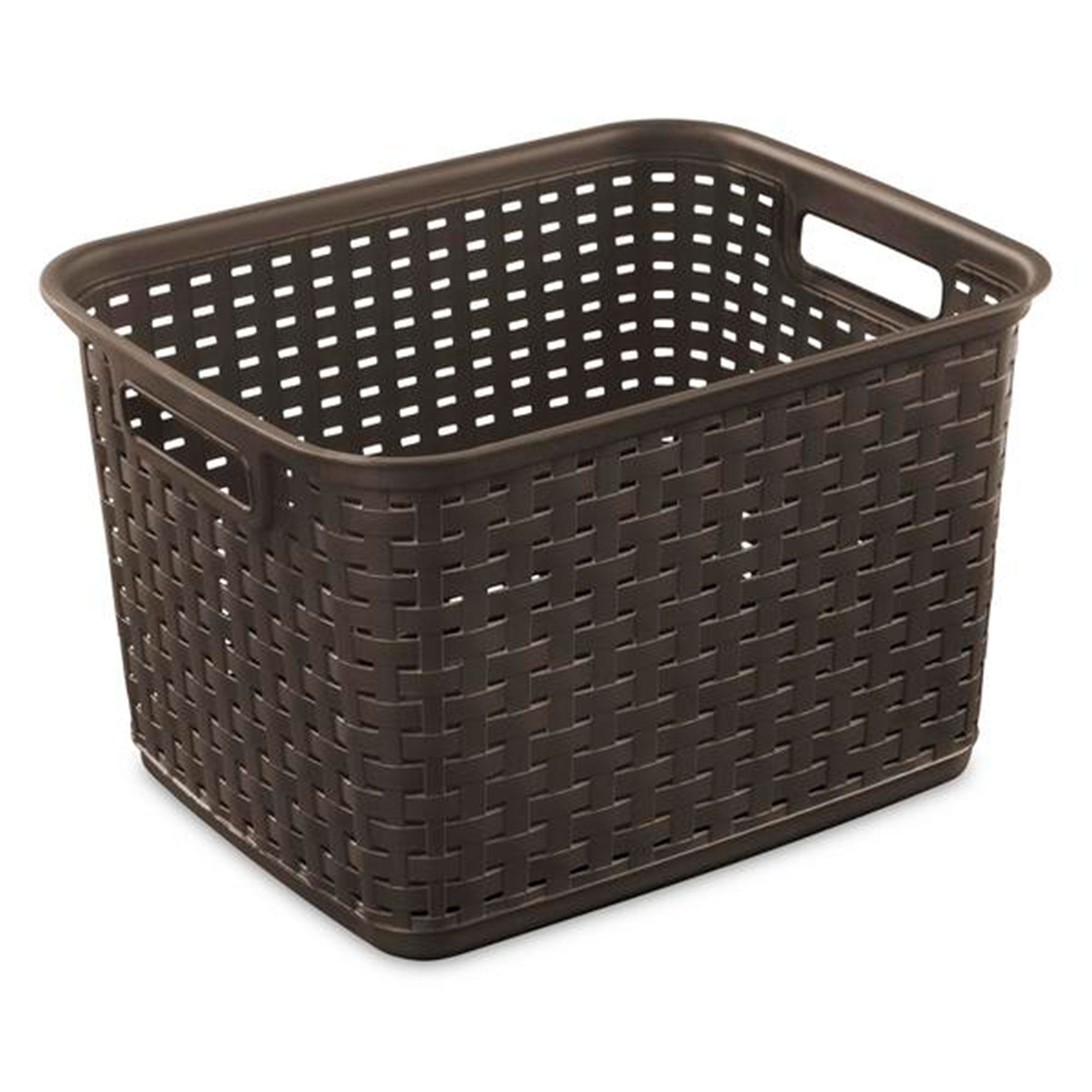 Sterilite Wicker Weave Plastic Laundry Hamper Storage Basket, Brown (18 Pack) - VMInnovations