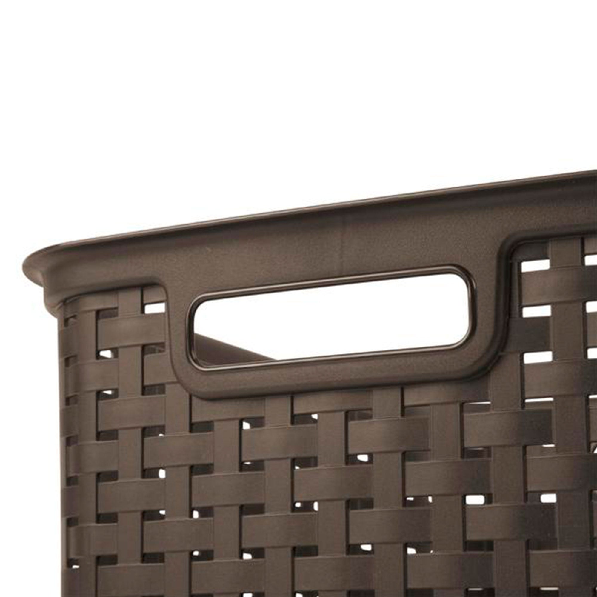 Sterilite Wicker Weave Plastic Laundry Hamper Storage Basket, Brown (18 Pack) - VMInnovations