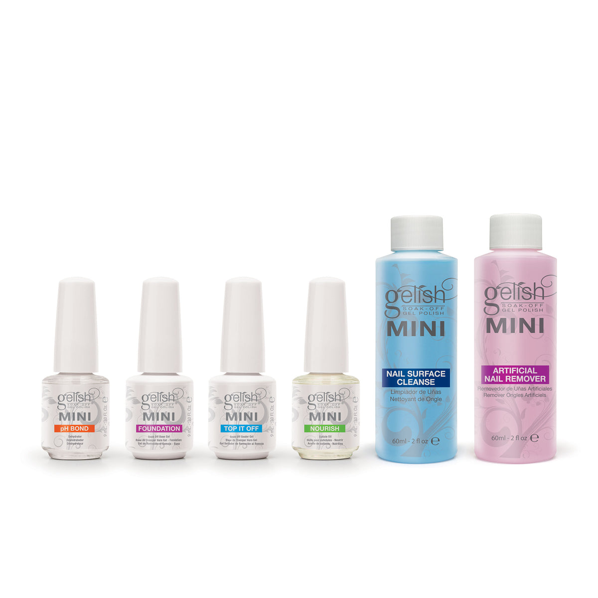 Gelish Mini Basix Gel Easy Soak Off LED Lamp Nail Polish Kit w/ Color Set, 15 mL