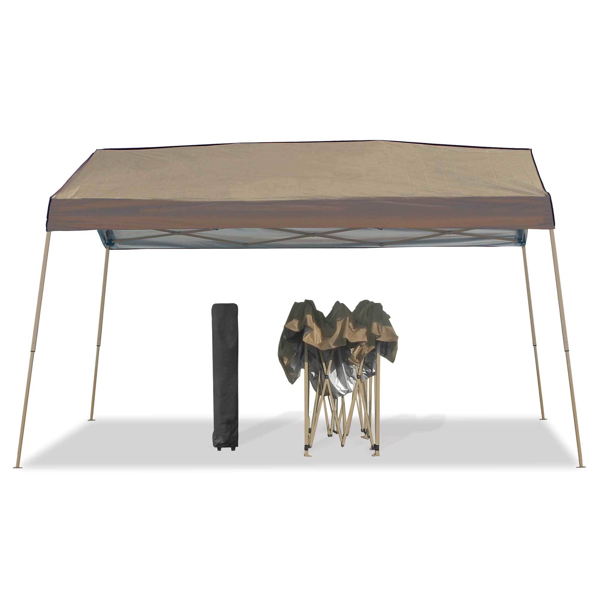 Z-Shade 12 x 14 Foot Outdoor Shade Canopy and Wrap-Around Leg Weight Bags, Tan - VMInnovations