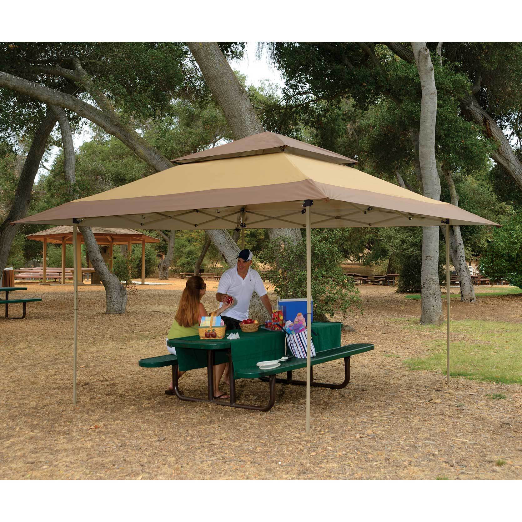 Z-Shade 13 x 13 Foot Instant Gazebo Canopy Patio Shelter Tent, Tan Brown (Used) - VMInnovations