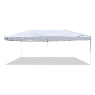 Z-Shade 20 x 10 Foot Everest Instant Canopy Camping Outdoor Patio Shelter, White