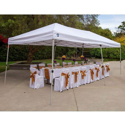 Z-Shade 20 x 10 Foot Everest Instant Canopy Camping Outdoor Patio Shelter, White