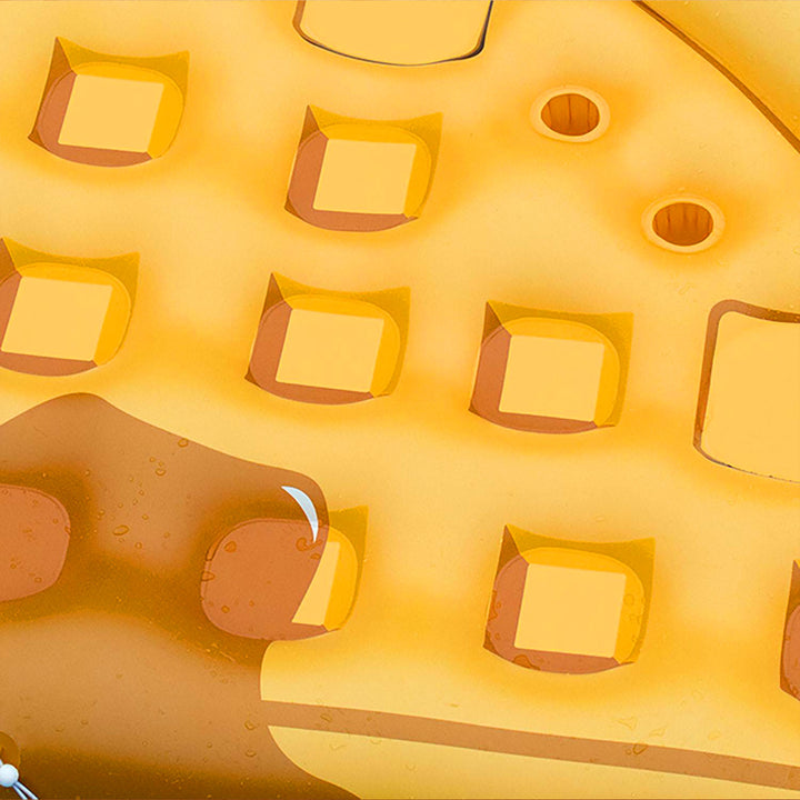Swimline Giant Inflatable Waffle Slice Swimming Pool Floating Water Raft Lounger - VMInnovations