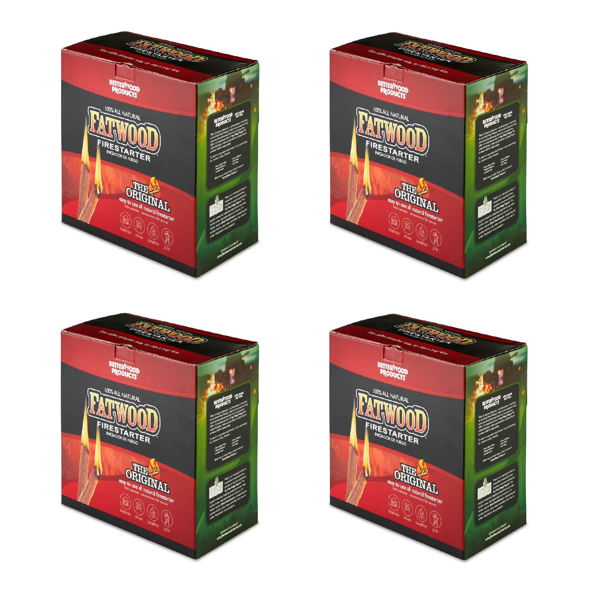 Betterwood 10lb Firestarter (2 Pack) w/ Betterwood Pine 5lb Firestarter (2 Pack) - VMInnovations