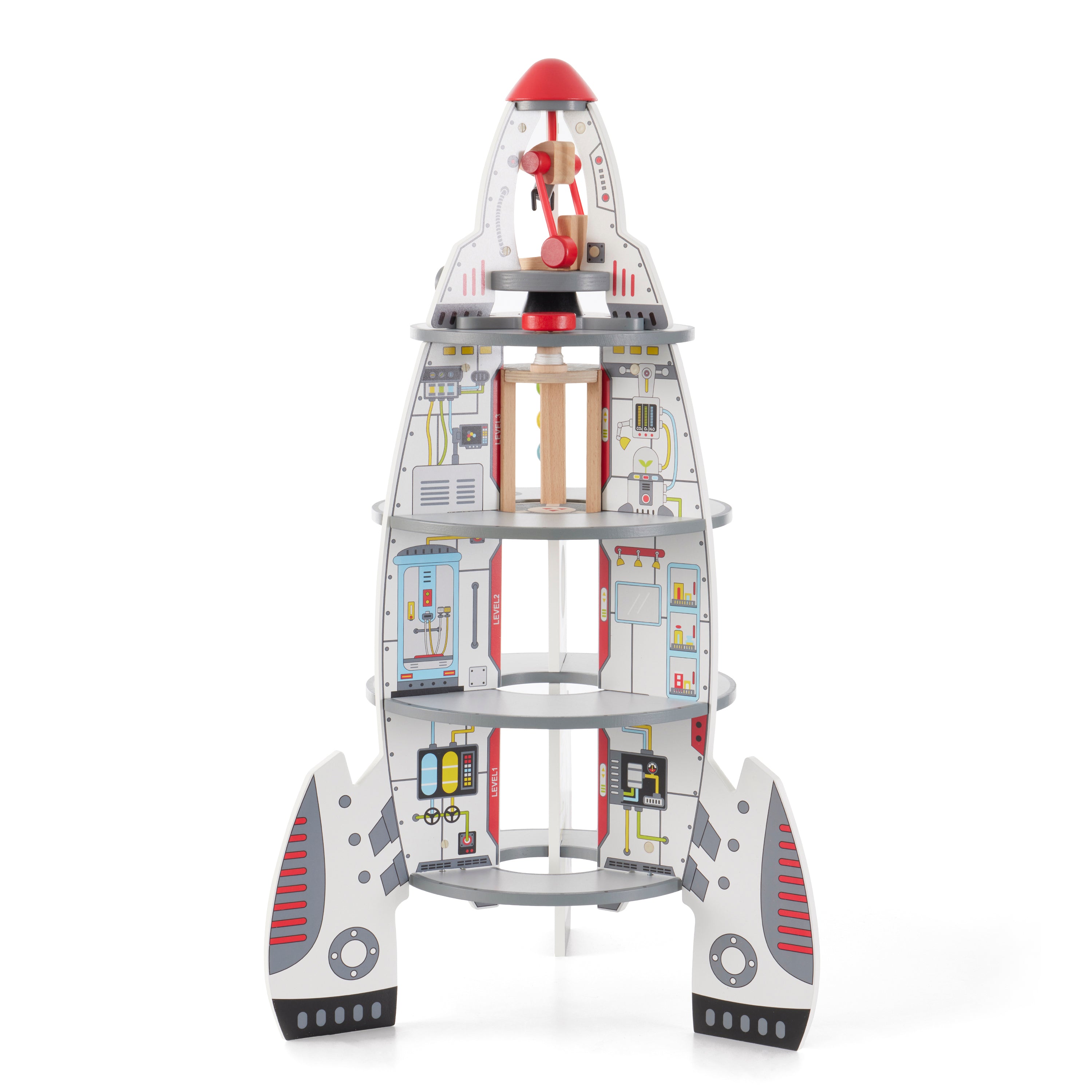 Hape Multi Level 37 Piece Wooden Spaceship Center Activity Play Set (For Parts)